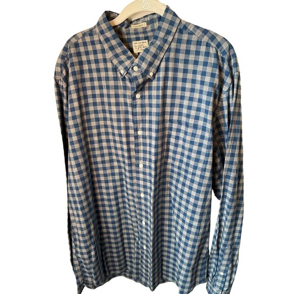 J Crew Long Sleeve Button Up Blue/Light Gray Men's Shirt‎ XXL - Picture 3 of 8